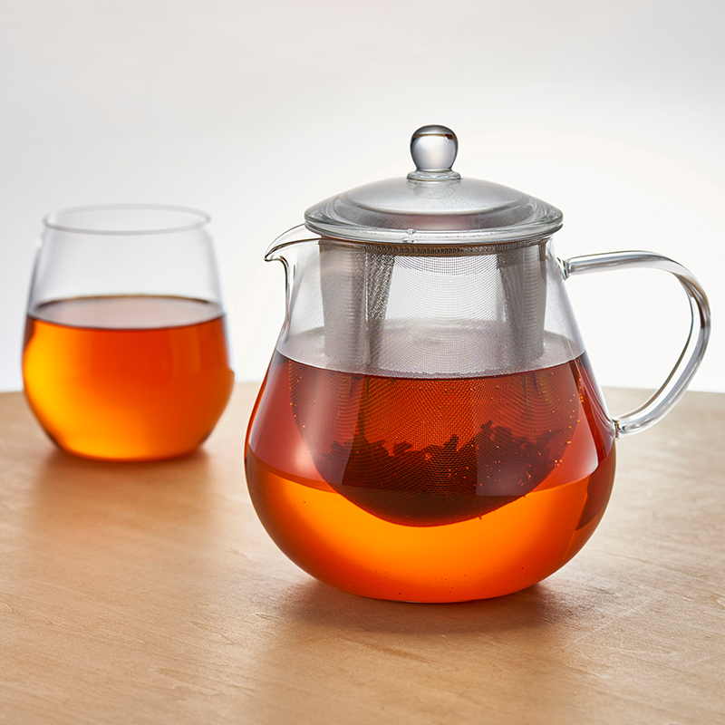 Heatproof Glass Leaf Teapot Clear, 450/700mL