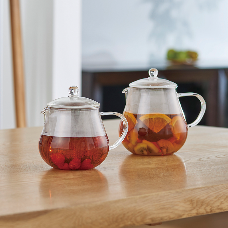 Heatproof Glass Leaf Teapot Clear, 450/700mL