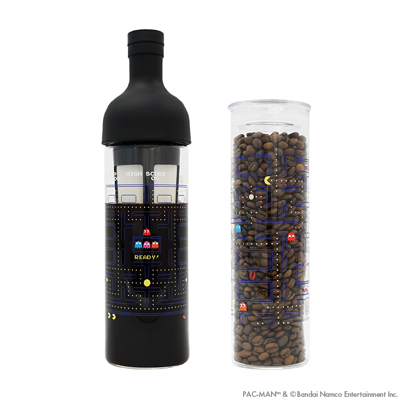 HARIO x Pac-Man crossover cold brew coffee set with coffee