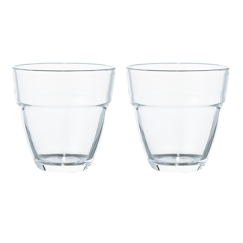 Stackable Glass Cups, 2pcs Set