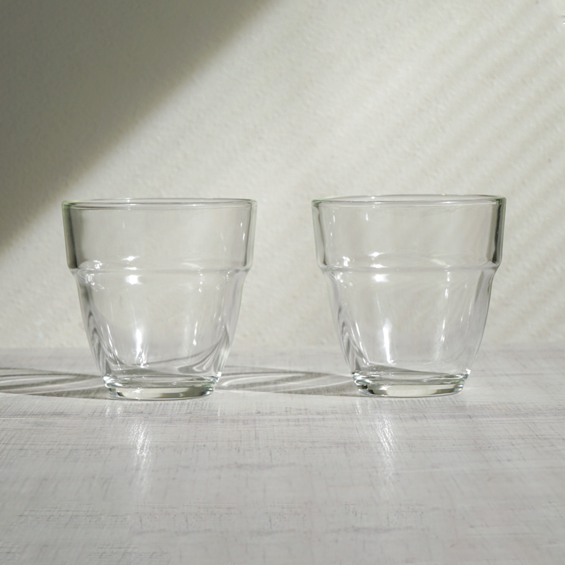 Stackable Glass Cups, 2pcs Set