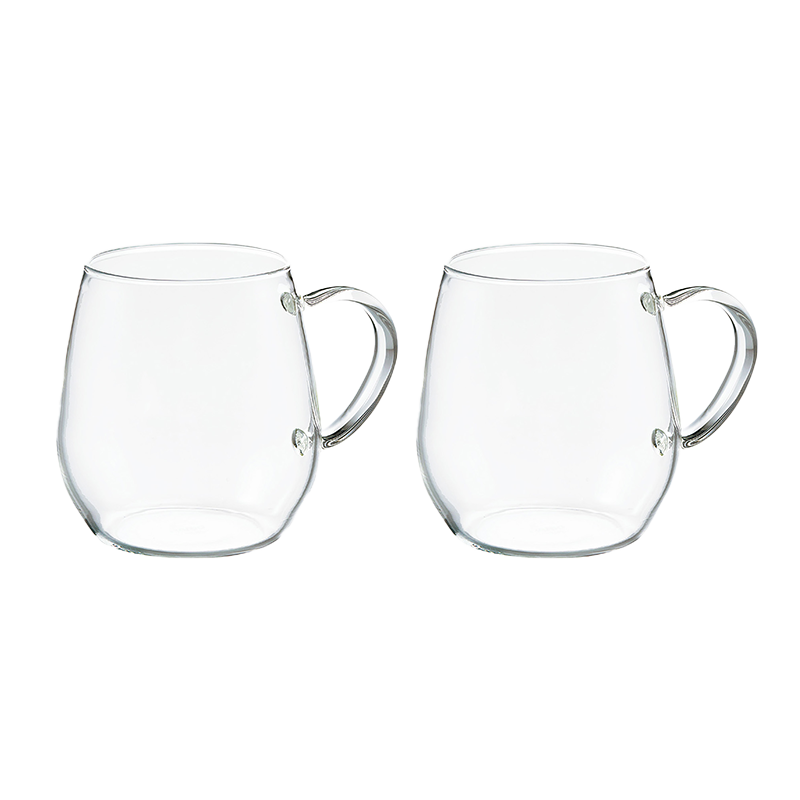 Heatproof Glass Round Mug, 2pcs Set