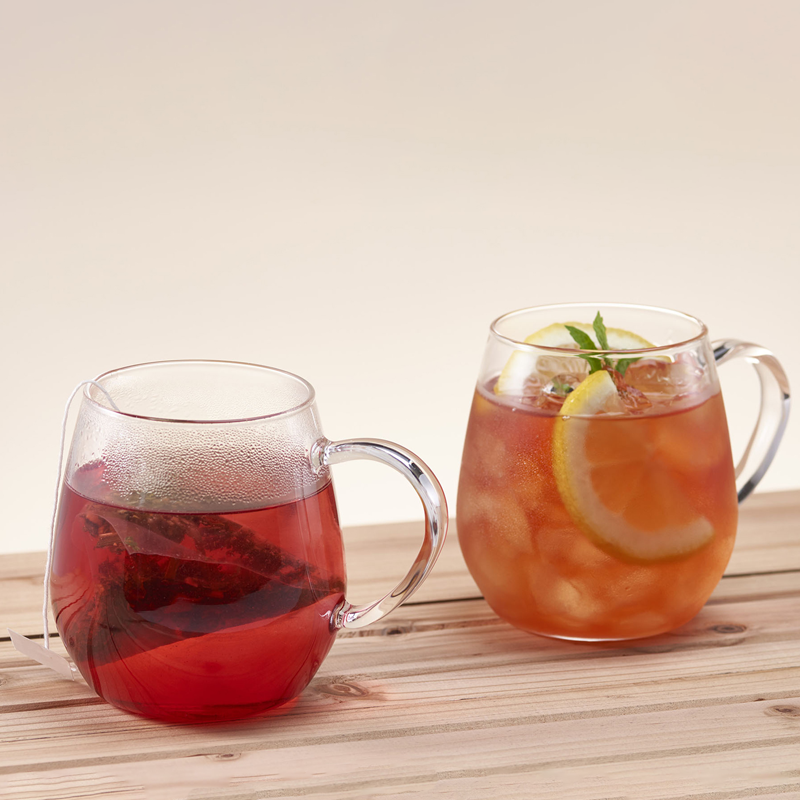 Heatproof Glass Round Mug, 2pcs Set