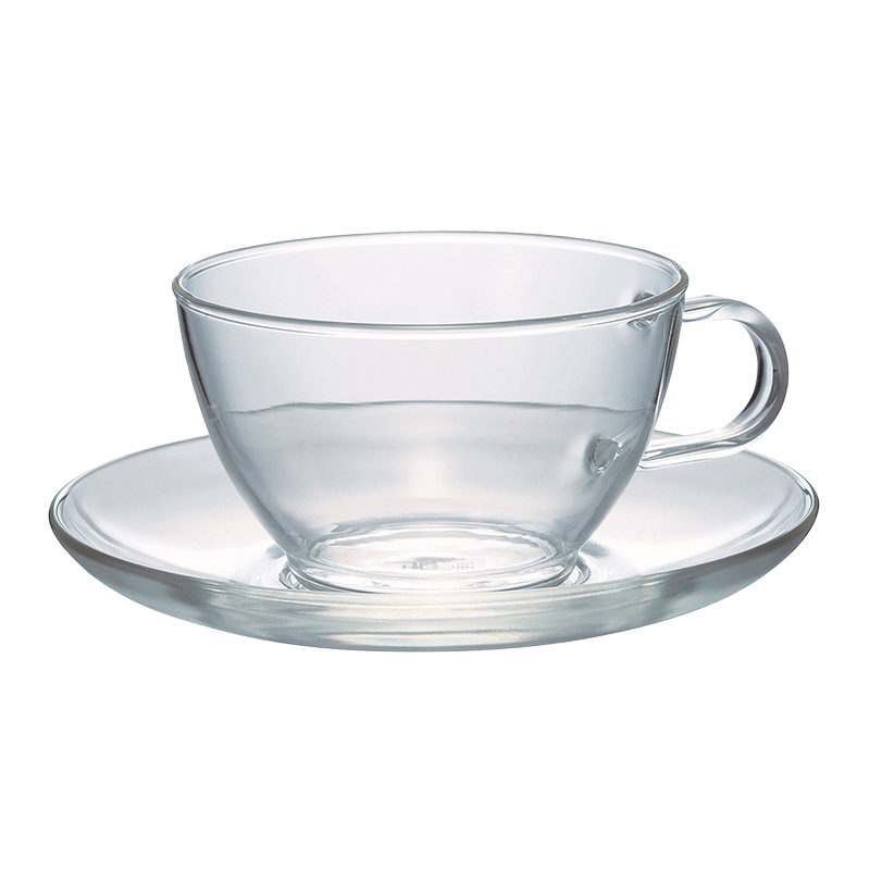 Heatproof Glass Tea Cup & Saucer